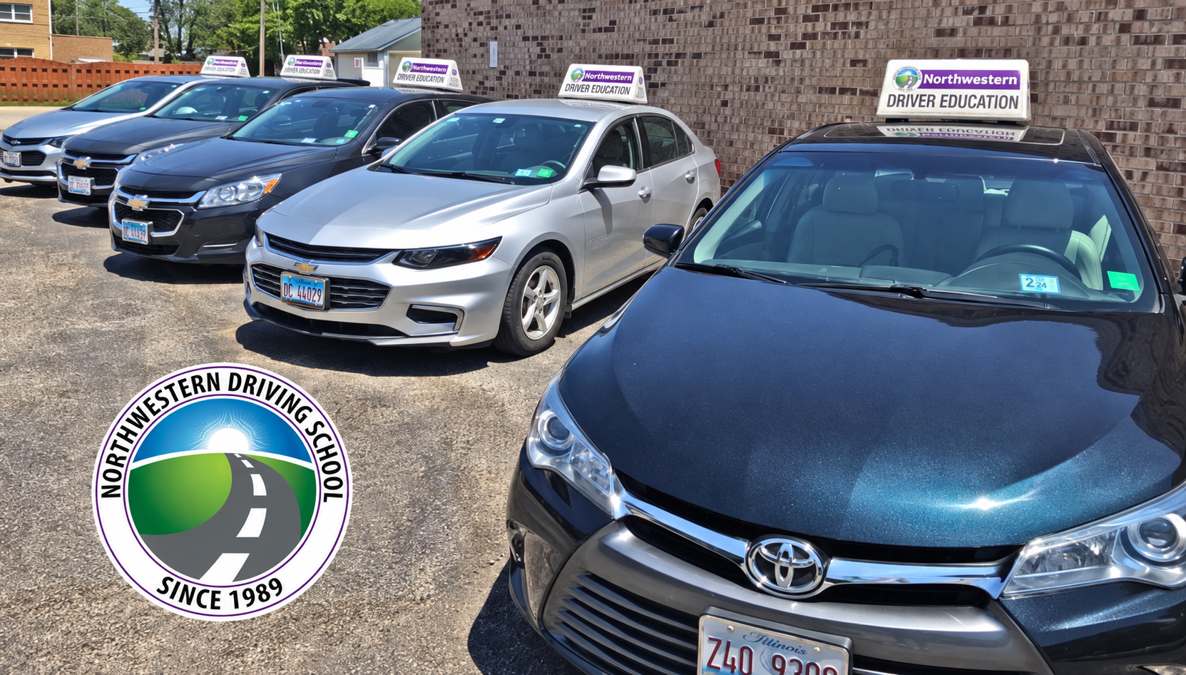 Northwestern Driving School’s fleet of driving instruction cars